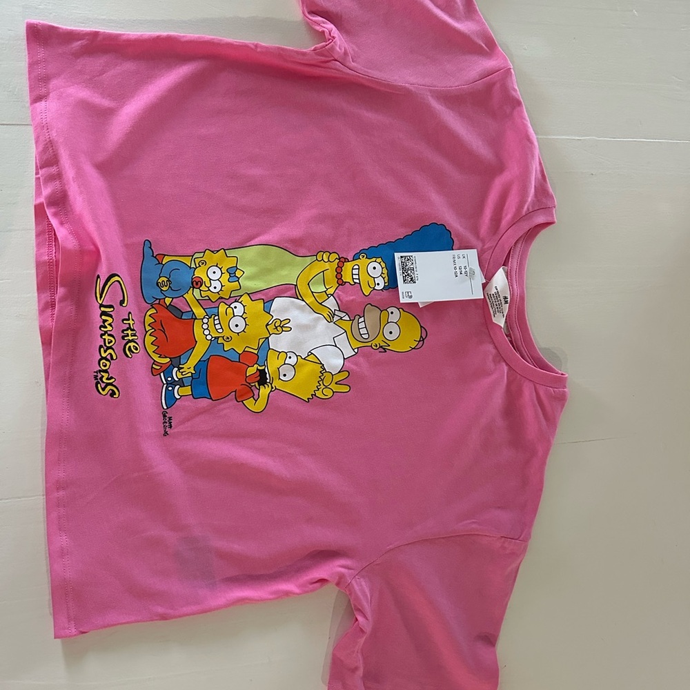 H&M Kids Pink Crop T-Shirt The Simpsons